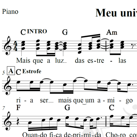 Meu universo é você - Roupa Nova - Piano/Vocal