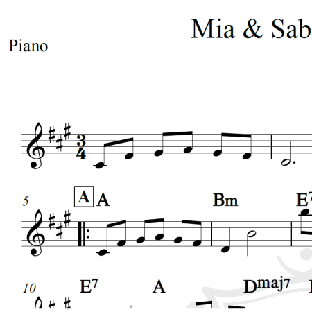 Mia & Sabastian's theme - Piano