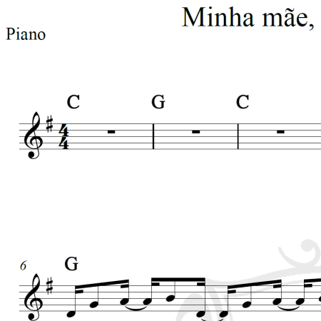 Minha mãe, minha Rainha - Piano/Vocal