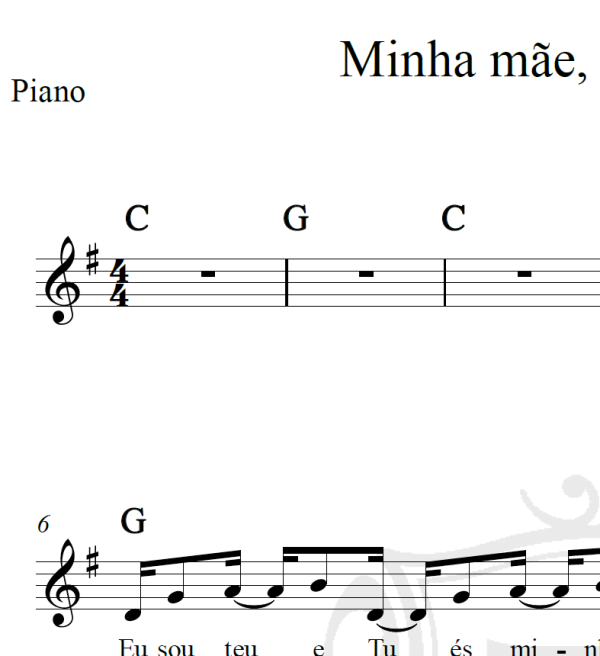 Minha mãe, minha Rainha - Piano/Vocal