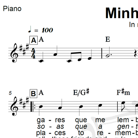 In my life - The Beatles - Piano/Vocal