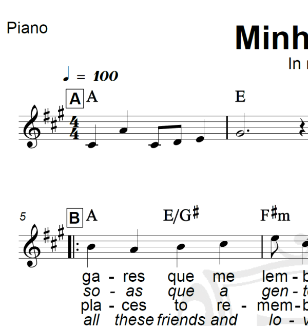 In my life - The Beatles - Piano/Vocal