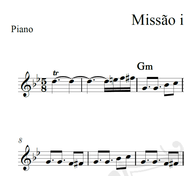 Missão impossível - Piano