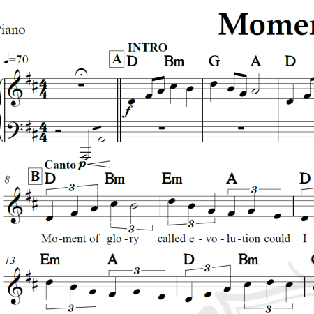 Moment of glory - Scorpions - Piano/Vocal