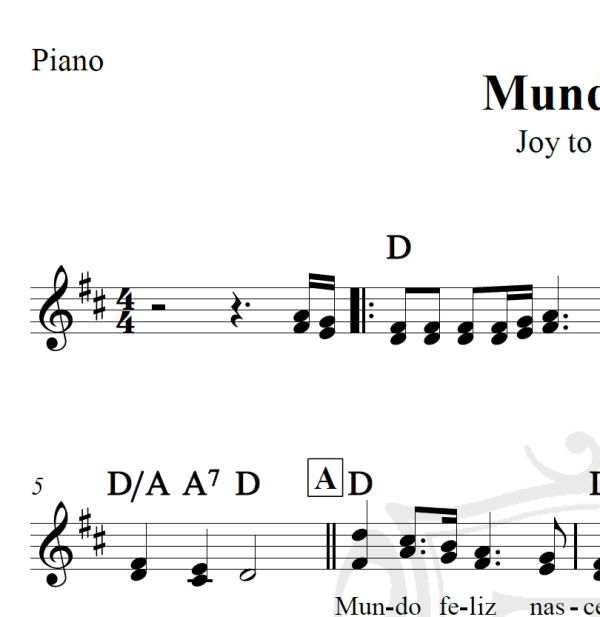 Mundo Feliz (Joy to the world) - Piano/Vocal