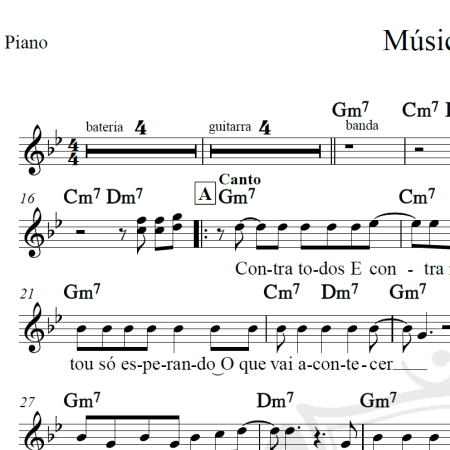 Música urbana - Capital Inicial - Piano/Vocal