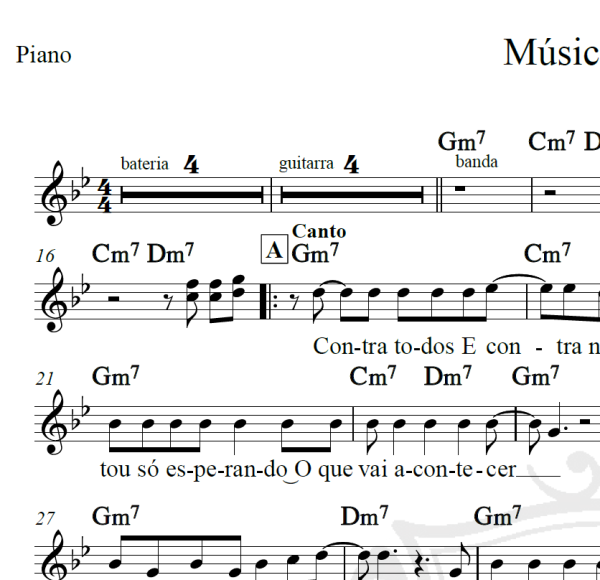 Música urbana - Capital Inicial - Piano/Vocal