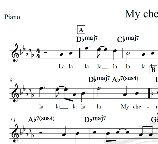 My cherie amour - Stevie Wonder - Piano/Vocal