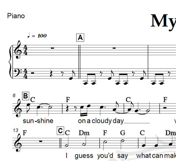 My girl - Temptations - Piano/Vocal