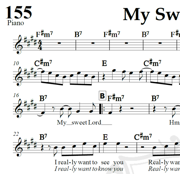 My Sweet Lord - George Harrison - Piano/Vocal