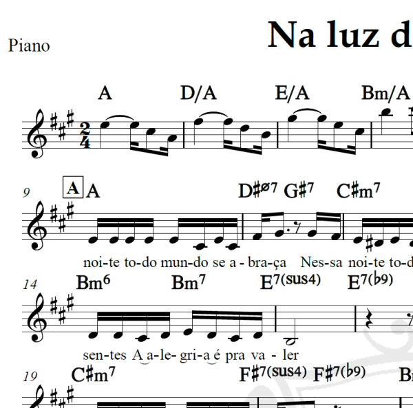 Na luz desse Natal - Negritude Júnior - Piano/Vocal