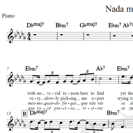 Lately (Nada mais) - Stevie Wonder - Piano/Vocal