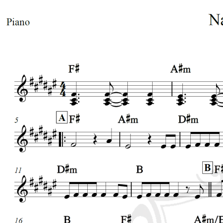 Naked - James Arthur - Piano