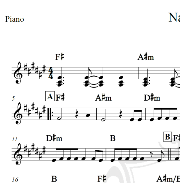 Naked - James Arthur - Piano