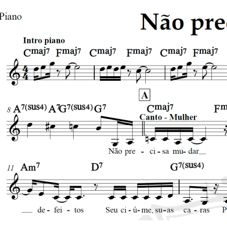 Não precisa mudar - Ivete Sangalo e Banda Eva - Piano/Vocal