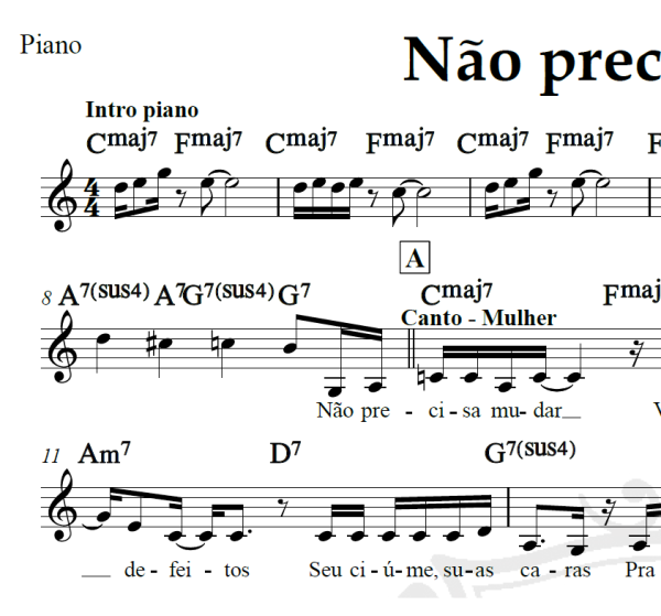 Não precisa mudar - Ivete Sangalo e Banda Eva - Piano/Vocal
