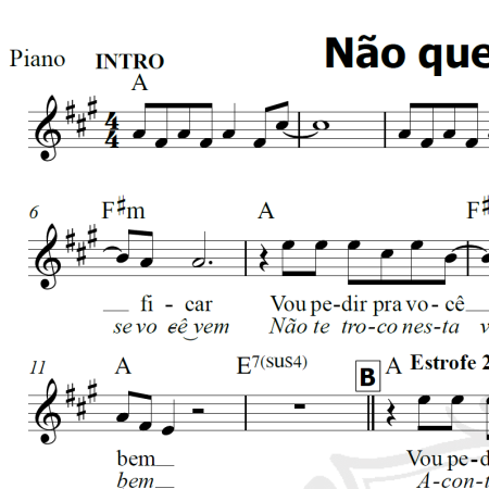 Não quero dinheiro - Tim Maia - Piano/Vocal