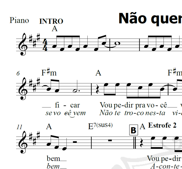 Não quero dinheiro - Tim Maia - Piano/Vocal