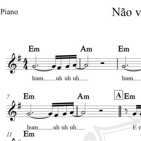 Não vá embora - Marisa Monte - Piano/Vocal