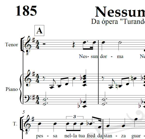 Nessum Dorma (Turandot) - Puccini - Piano/Vocal