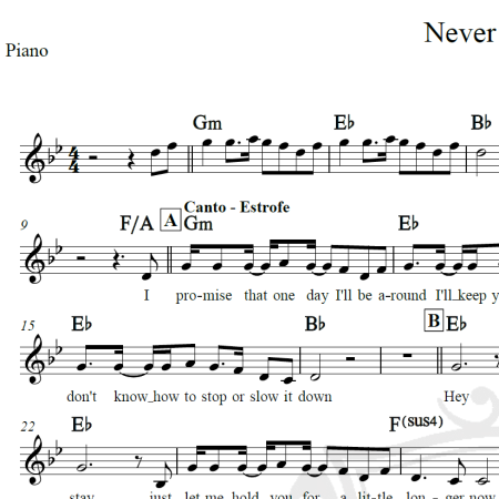 Never be alone - Shawn Mendes - Piano/Vocal