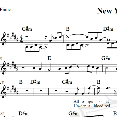 New Year's Day - U2 - Piano/Vocal