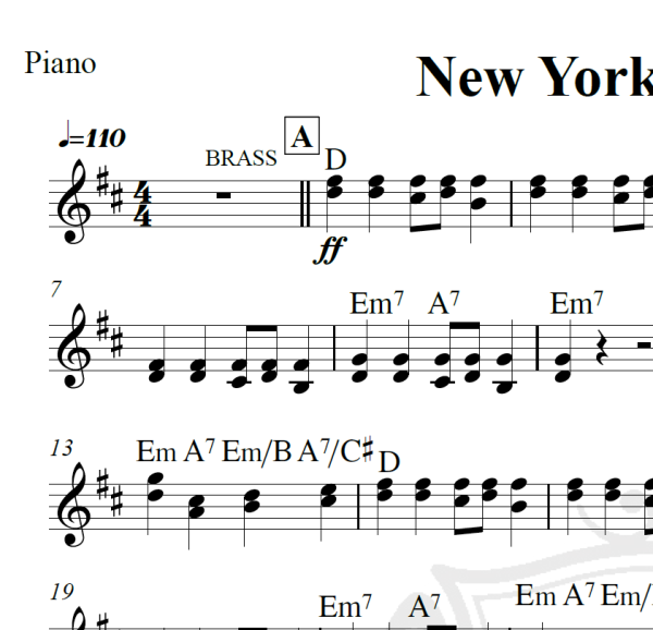 New York, New York - Frank Sinatra - Cifra