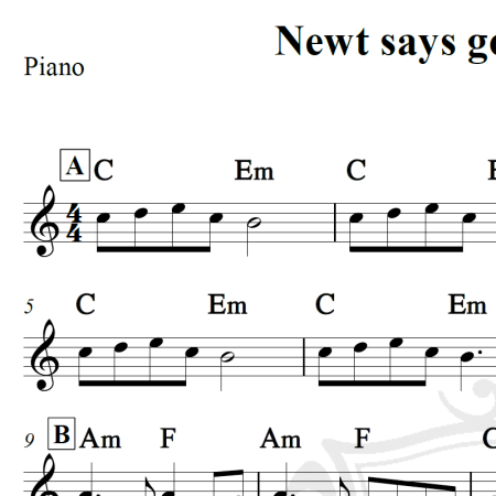 Newt says goodbye to Tina - Piano