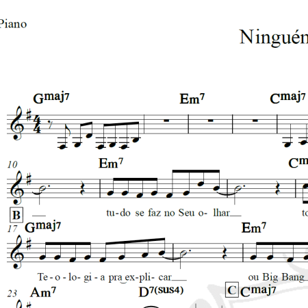 Ninguém explica Deus - Preto no Branco - Piano/Vocal