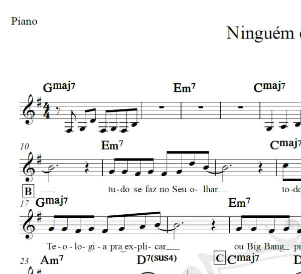 Ninguém explica Deus - Preto no Branco - Piano/Vocal