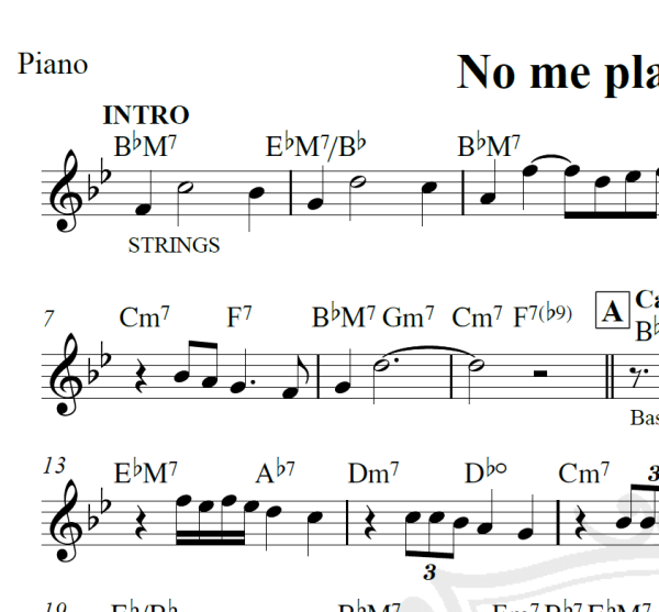 No me platiques más - Piano