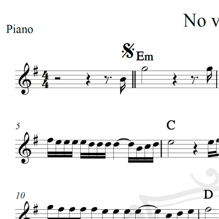 No volvere - Gipsy Kings - Piano/Vocal