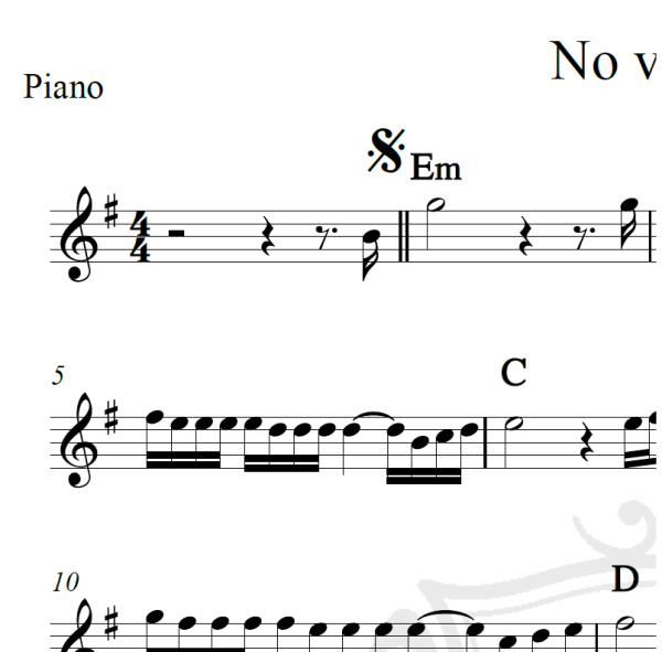 No volvere - Gipsy Kings - Piano/Vocal