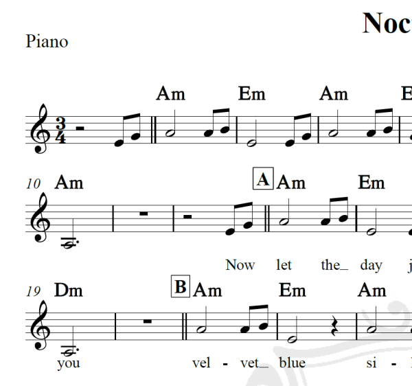 Nocturne - Secret Garden - Piano/Vocal