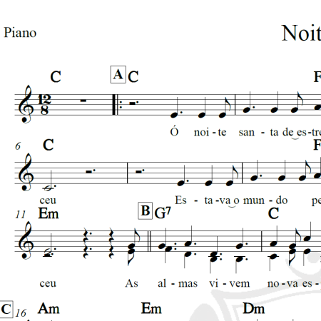 Noite Santa - Arranjo Coral