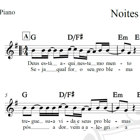 Noites traiçoeiras - Piano/Vocal