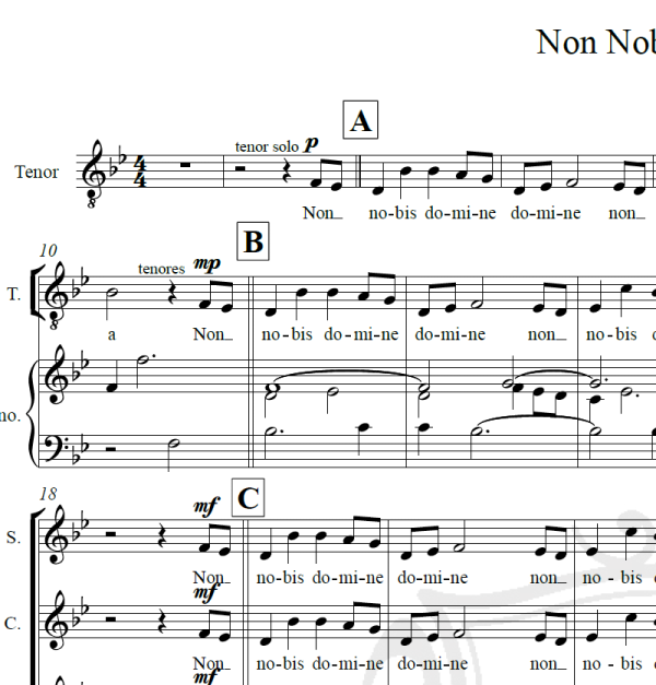 Non Nobis Domine - Patrik Doyle - Arranjo Coral