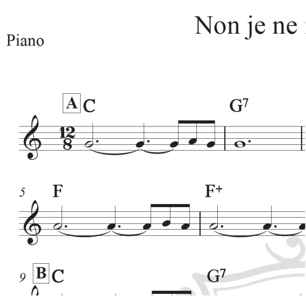 Non je ne regrette rien - Edith Piaf - Piano