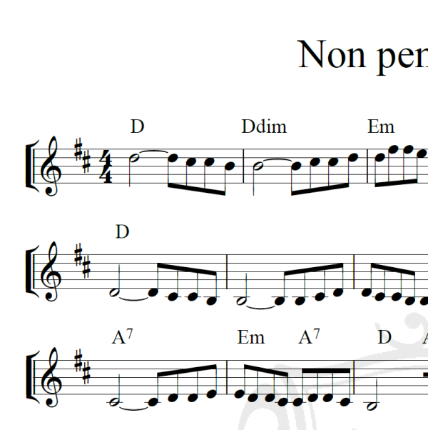 Non pensare a me - Piano