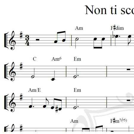 Non ti scordar di me - Piano