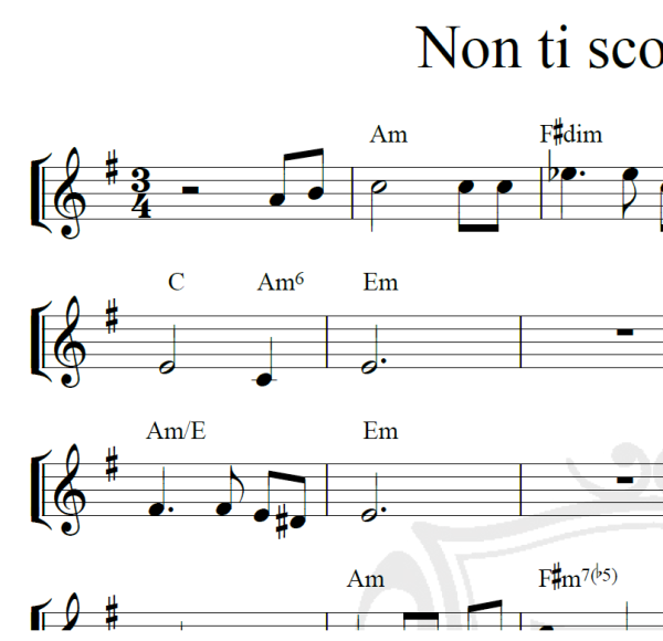 Non ti scordar di me - Piano