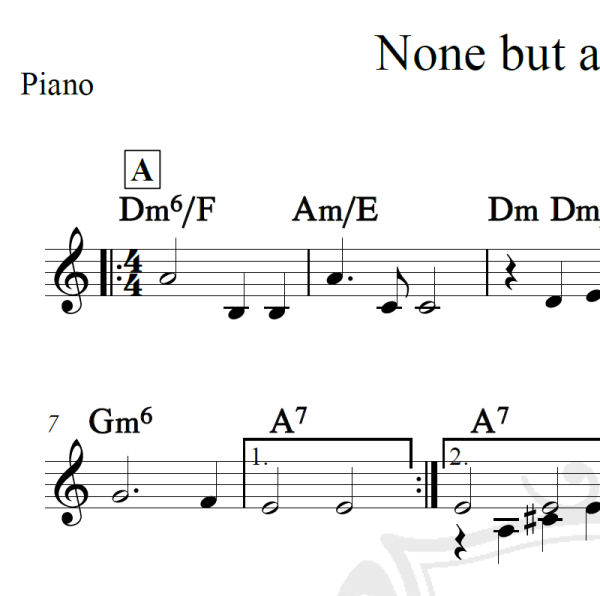 None but a lonely heart - Tchaikovsky - Piano