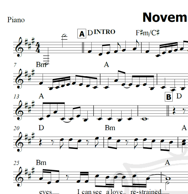 November Rain - Guns'n'roses - Piano/Vocal