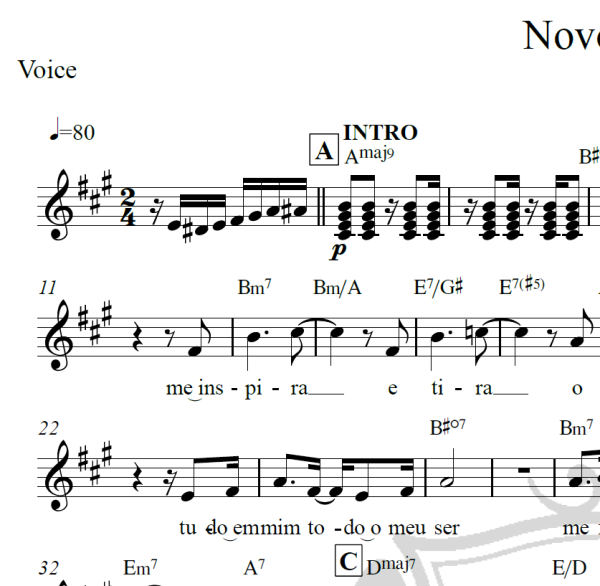 Novo viver - Quinteto em Branco e Preto - Piano/Vocal