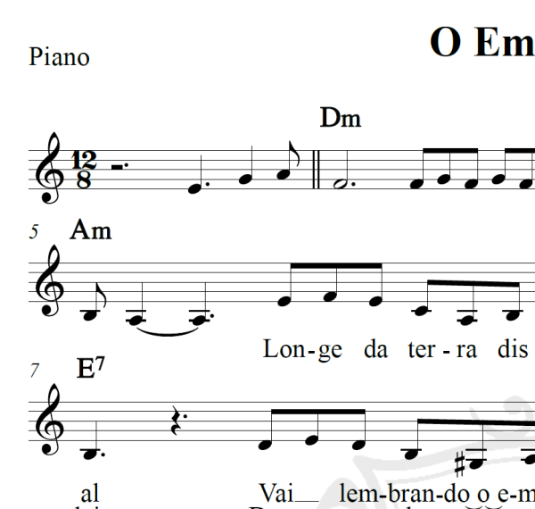 O Emigrante - Carmen Silva - Piano/Vocal