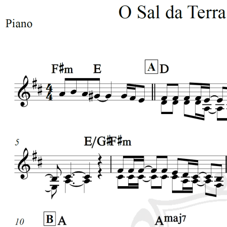 O Sal da Terra/Planeta Sonho - Beto Guedes - 14 Bis - Piano/Vocal