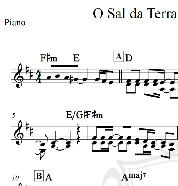 O Sal da Terra/Planeta Sonho - Beto Guedes - 14 Bis - Piano/Vocal