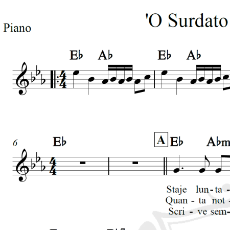 'O Surdato 'Nnammurato - Piano/Vocal