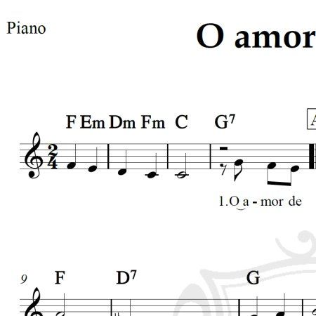 O amor de Deus - Piano/Vocal
