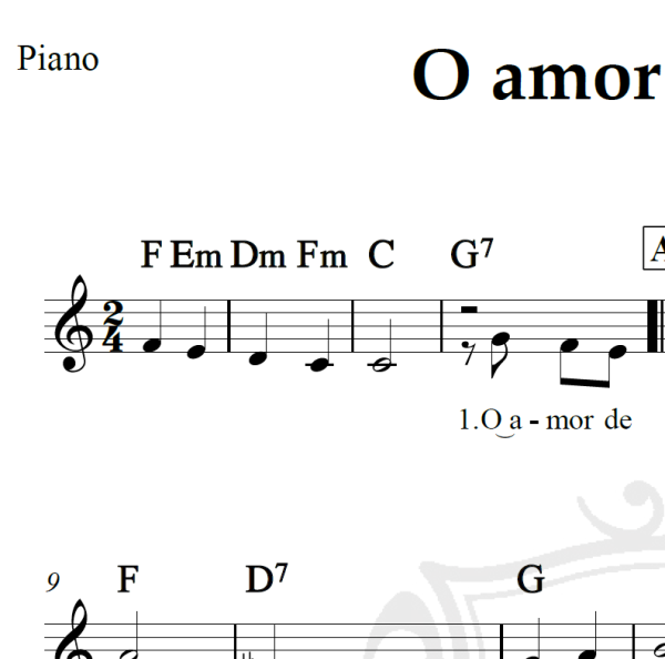 O amor de Deus - Piano/Vocal